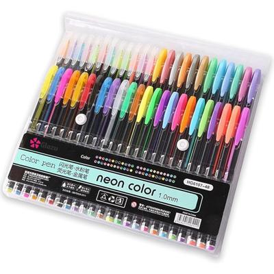 Corslet Colored Pens Set Of 48 Neon Gel Pen | Includes Fluorescent, Metallic, Glitter & Pastel Color Flash & Candy Styl