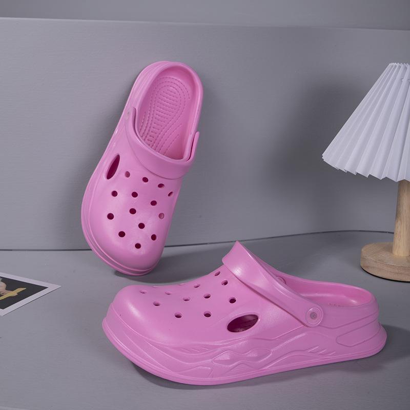 Hole shoes increase in height in summer, beach thick-soled bag head slippers, trendy new non-slip thick-soled sandals