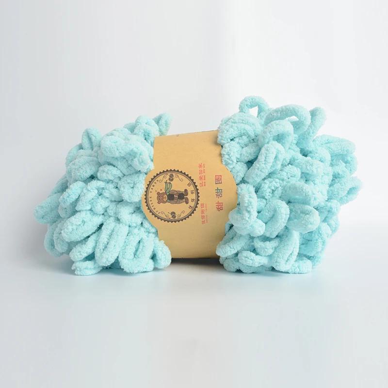 500g/Lot Hand Knitting Finger Loop Yarn Crochet Super Warm Puffy Circle Cotton Braided Rope Puffy Smart Polyester Sock Toy