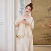 Women's 2025 Spring/Autumn Embroidered Jacquard Lace Round Neck Jacket YL717 - New Chinese Style