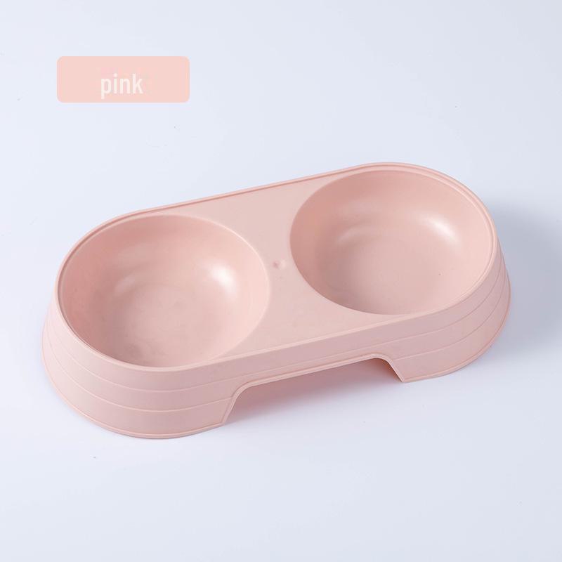 Cross-Border Double Cat Bowl: High-Legged Plastic Pet Bowl for Food & Water