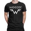 Weezer Band T Shirts Mens  Pure Cotton Vintage TShirts Round Collar  Tees Short Sleeve Tops Plus Size