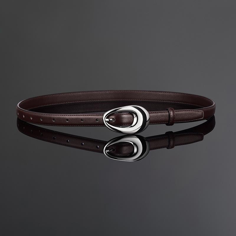 

Leather belt women s fine pants skirt sweater belt versatile decoration simple niche thin belt 102CM*1.8CM