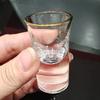 6PCS Crystal Liquor Spirits Shot Glasses Gold Foil Rim Mountain Wine Glass Vodka Whisky Bar Brandy Snifters Bullet Cups