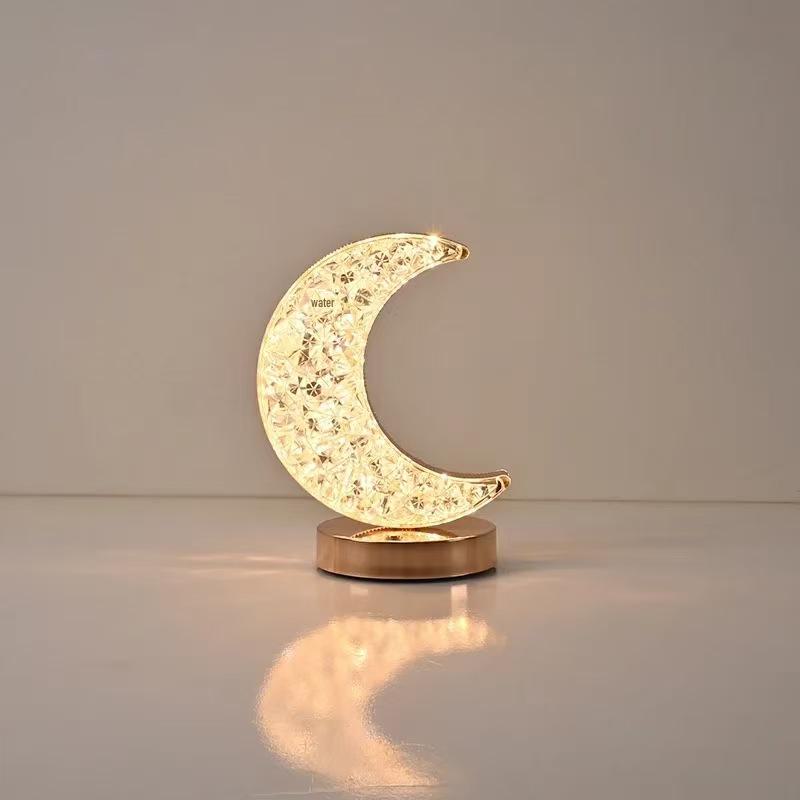 Star & Moon Night Light: USB Rechargeable Touch Lamp with Infinite Dimming and Three Colors for Bedroom