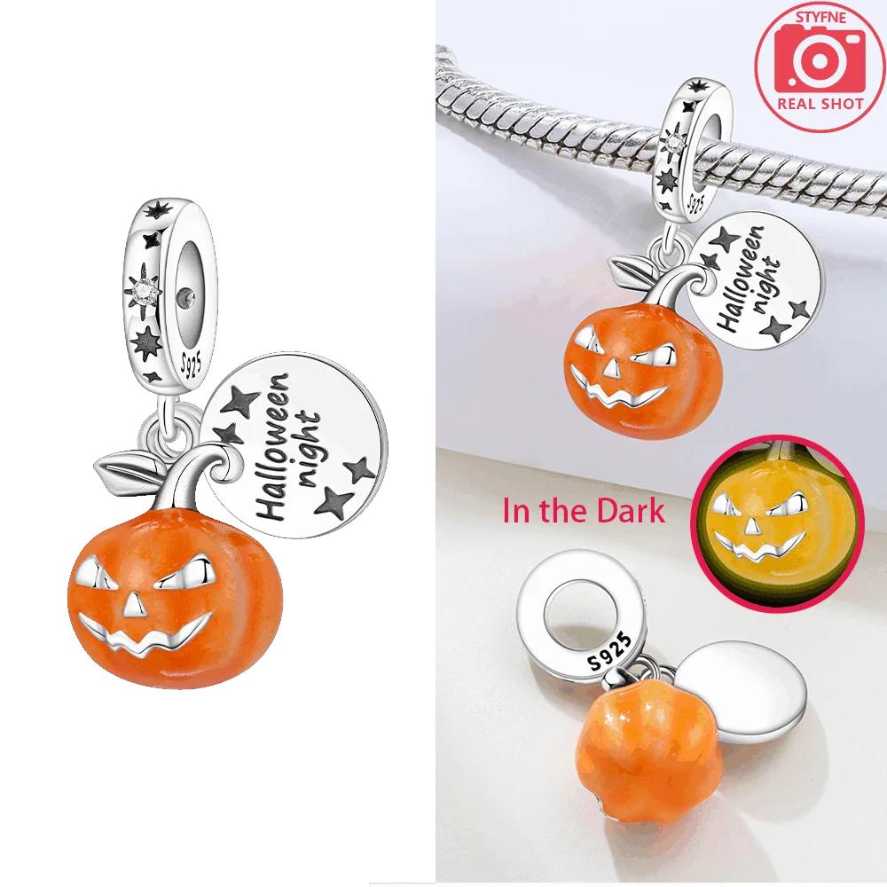Charm Bead Charms copper Authentic Luminous Pumpkin Truck Pendant Halloween Red Skull Apple Bead Charms Compatible With Bracelets Women Jewellery Diy