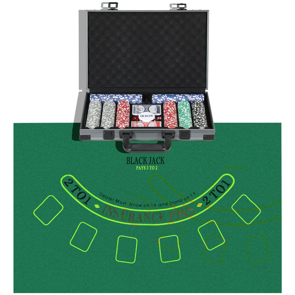 Set da Poker, Valigetta da Poker, 400 Fiches, 2 Mazzi di Carte, 5 Dadi, Pulsante Dealer, Tappetino