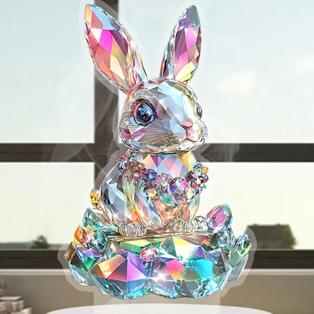 1 Piece Rainbow Colored Crystal Bunny, Suitable for Home and Office - Perfect for Easter Bunny Home Decoration Accessories