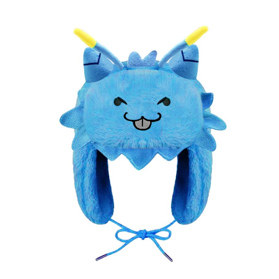 Cartoon Embroidery Windproof Double-Layered Cotton Insulated Coral Fleece Lei Feng Hat for Autumn/Winter Outdoor Ear Flap