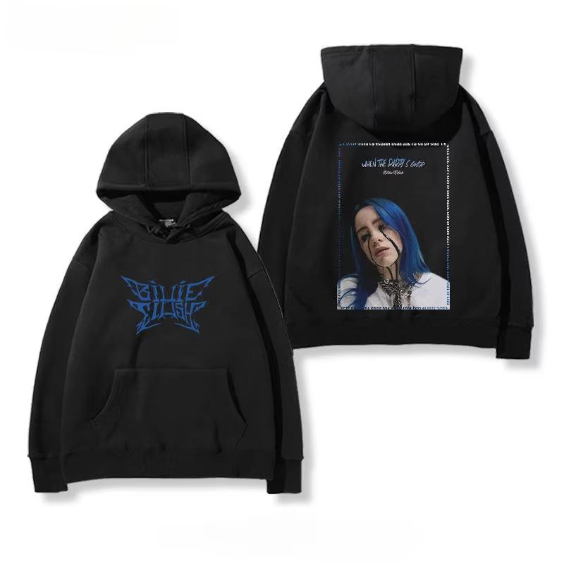 2026 New Billie Eilish Hooded Sweatshirt for Both Men and Women A Fleece American Casual Hooded Soft Cotton Sweatshirt Loose Cozy and Versatile