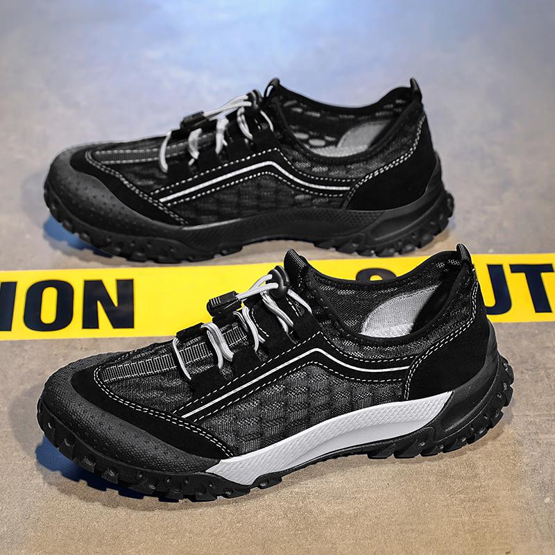 Breathable Mens Sneakers Lightweight Man Mesh Casual Shoes Antiskid Leisure Walk Footwear Hollow Out Summer Loafers Slip on Shoe