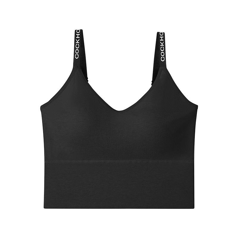 

Спортивное нижнее белье из шелка Mulberry, беспроводной бюстгальтер, нижнее белье для йоги One-Size чёрный