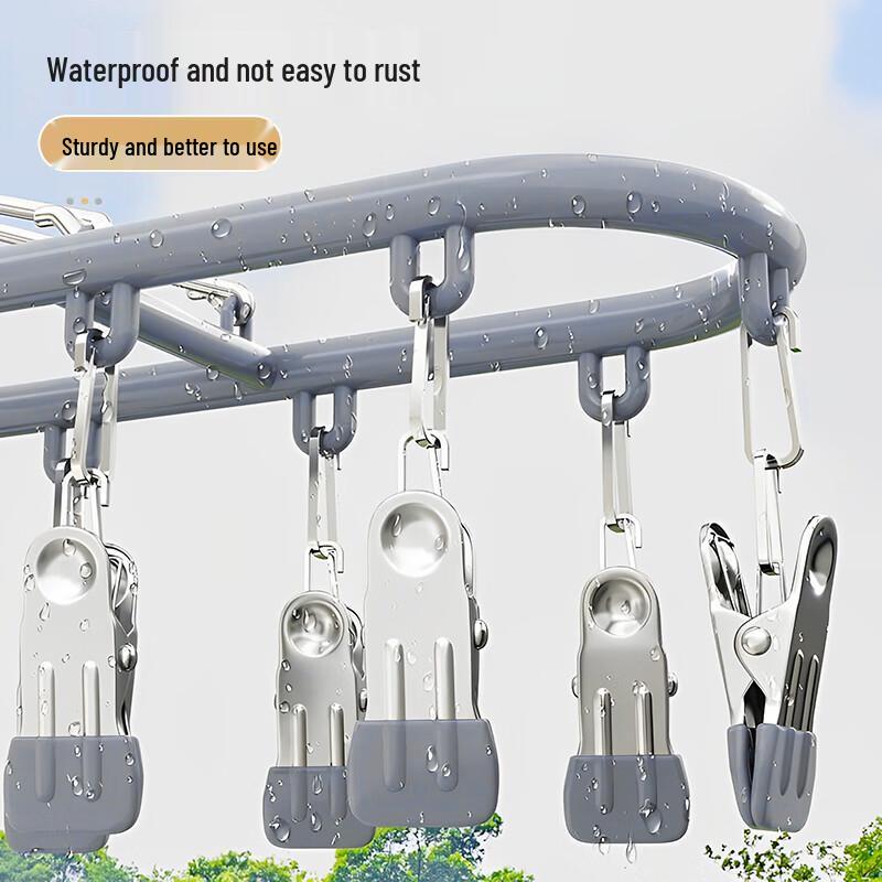 Stainless Steel Clothes Drying Rack with Clips