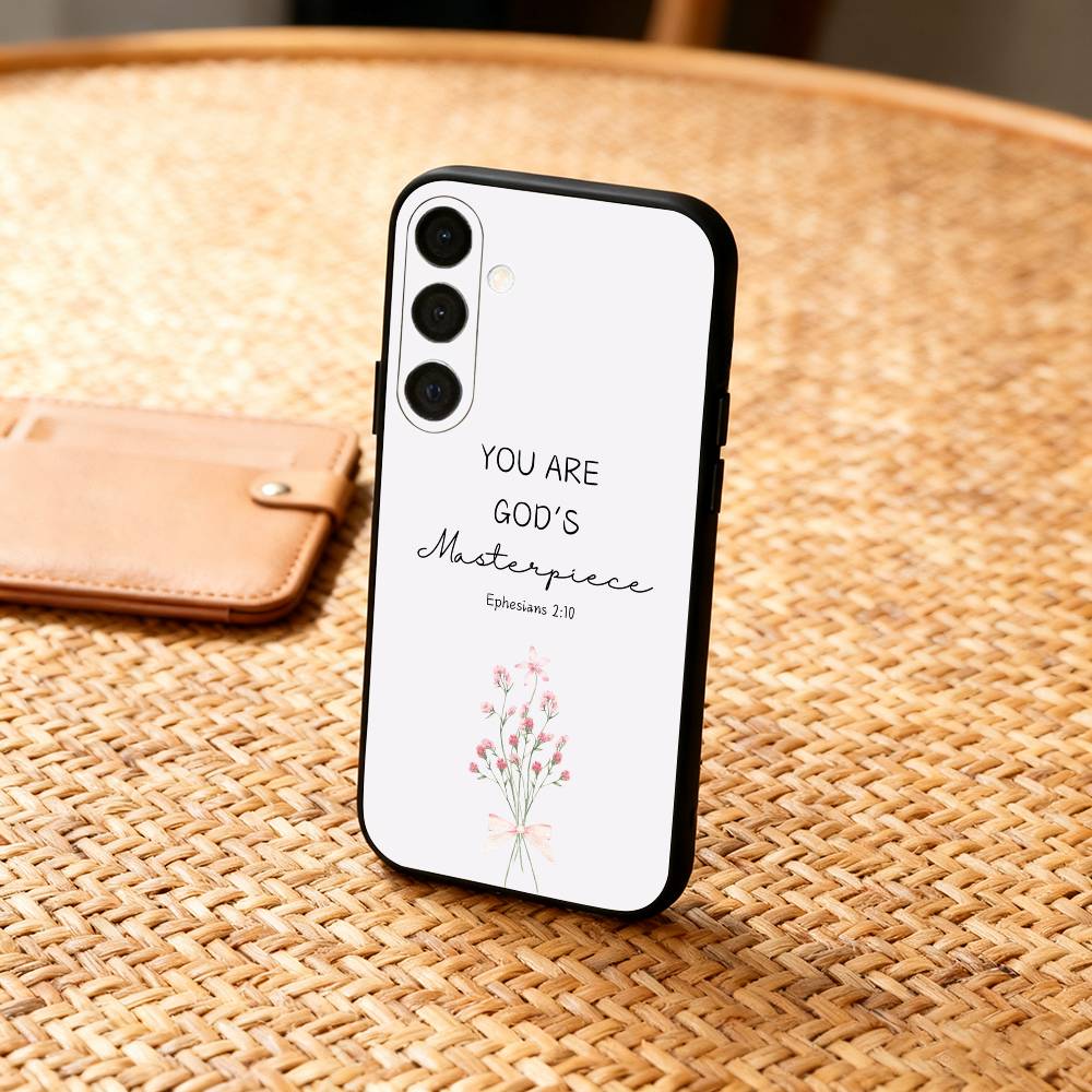 Jesus Bible Verse Phone Case For Samsung  A73,72,71,A52,51,40,41,A22,A32,31,A13, Soft Black Shell