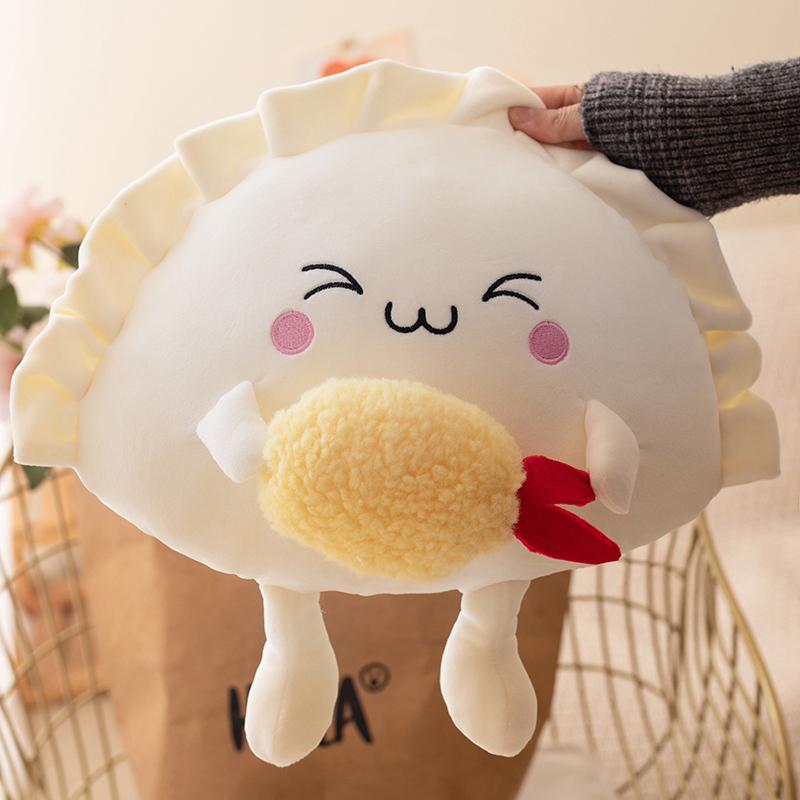13/35cm Cartoon Stuffed Shrimp Egg Dumpling Toy Expression Pendant Bag Home Decor Soft Throw Pillow Girls Boys Gift Cartoon Doll