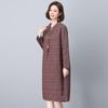 2025 New Style V-Neck Printed Dress for Women - Age-Reducing, Belly-Covering, Loose Casual Wear for Middle-Aged Moms in Spring & Autumn