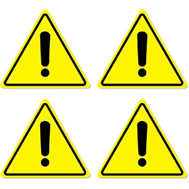 dealzEpic - Yellow Triangle Exclamation Mark Sign Stickers | Self-Adhesive Peel and Stick Vinyl Label - 4cm (1.57 inches)