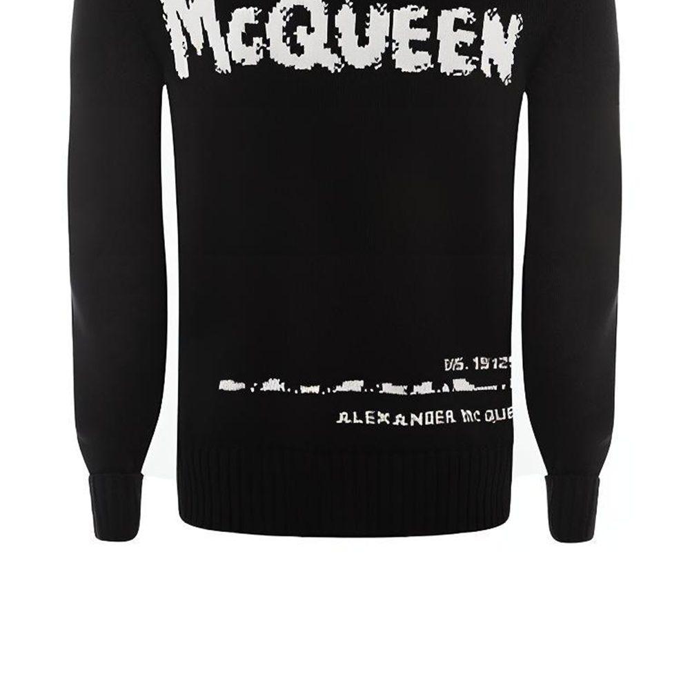 Alexander Mcqueen Graffiti Logo Intarsia Knitted Jumper 626454Q1WZL1006