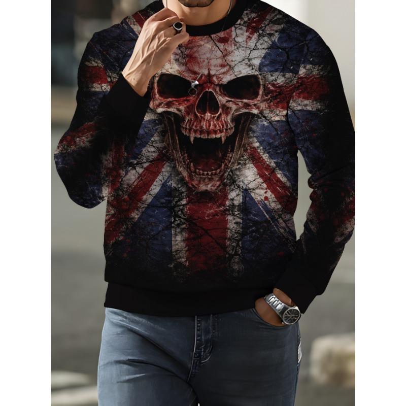 Round neck sweatshirt, fashionable men's top for spring and autumn, casual and versatile round neck sweatshirt, sportswear