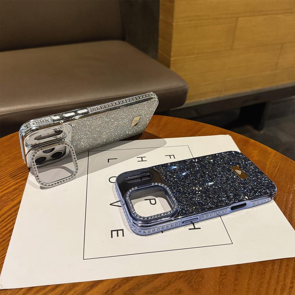 Luxury fashion Bling Glitter Phone Case For iPhone 17 Pro Max 16 15 Plus 14 13 12 11 Diamond Cover Protective Shell With bracket