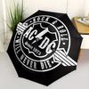 AC/DC Rock & Roll Will Never Die Back Patch Umbrella   Cute Umbrella with Cute Design, Portable 3 Fold Compact Umbrella for Men & Women,S332