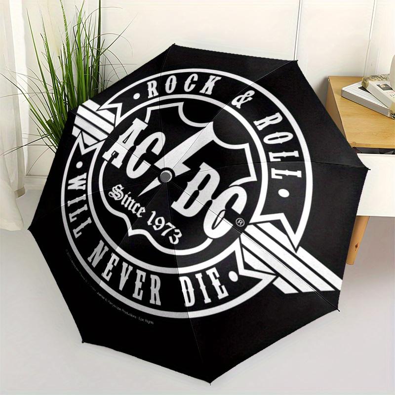 

AC/DC Rock & Roll Will Never Die Наколінник/Заплатка на спину Парасолька Мила парасолька з милим дизайном, портативна 3-складна компактна парасолька для чоловіків і жінок, S332