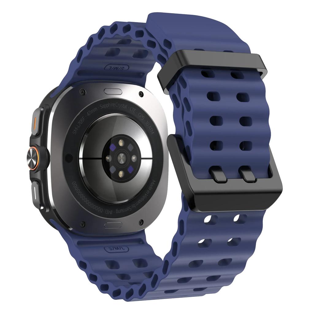 Marine Band For Samsung Galaxy Watch Ultra 2025/7 Ultra Accessories Two Color Sport Silicone Bracelet Galaxy Watch Ultra Straps