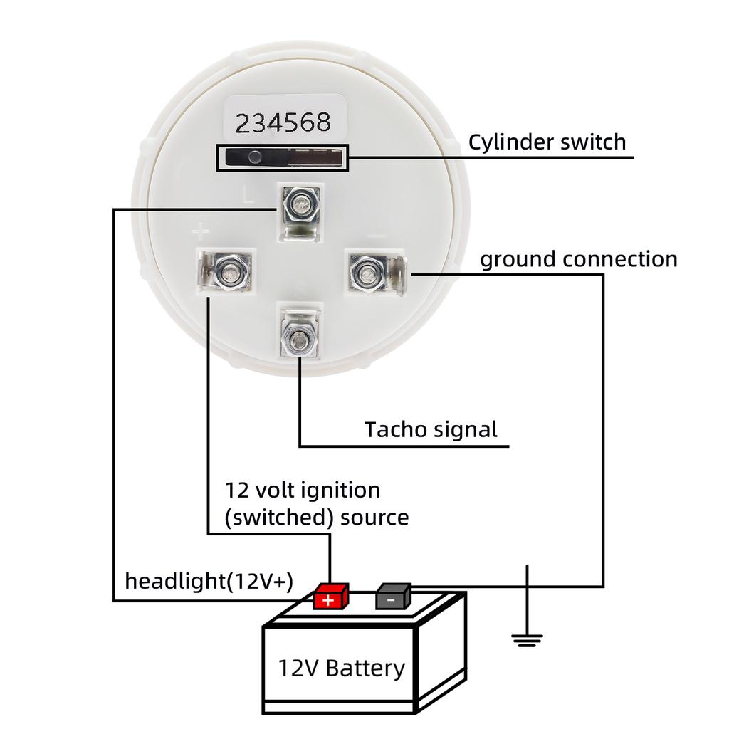 8000 RPM Car Tachometer 2" 52MM Tacho Meter Electrical Tachometer Gauge For 1-8 Cylinder Gasoline Engine Motor Auto 12V Pointer