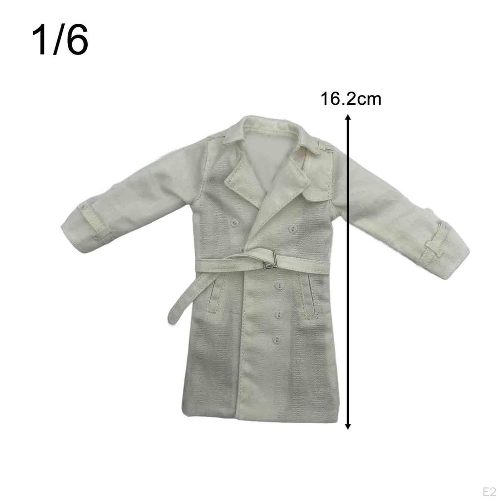 1/6 Trench , Handmade Doll Clothes Over, Miniature Clothing for 12" Model, Figures Dress Accs
