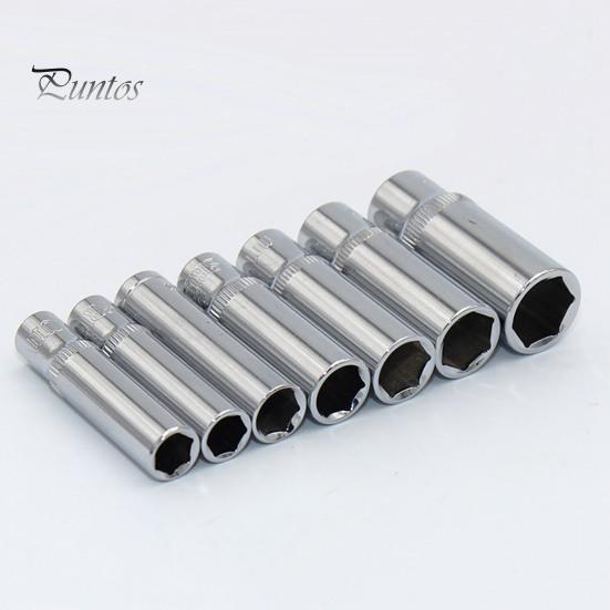 Puntos 1/4inch Deep Socket 4-14mm Hex Nut Driver Wrench Car Repair Tool Accessories