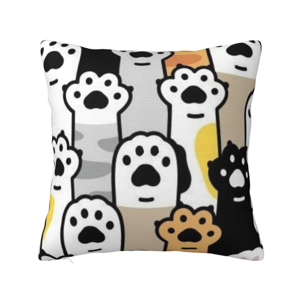 Cat Paw Lover Square Pillowcase Pillow Cover Polyester Cushion Zip Decorative Comfort Throw Pillow for Home Bedroom