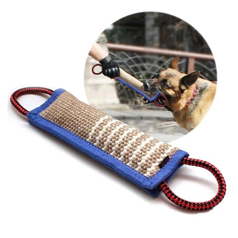 Interactive Dog Toy for Puppy Training Chew Pillow with Jute Rope Fetch Play Bite Resistant Chewing Supplies for Aggressive