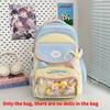 Color Large Capacity Blocked Backpack With Letter Embroidery Design For Daily