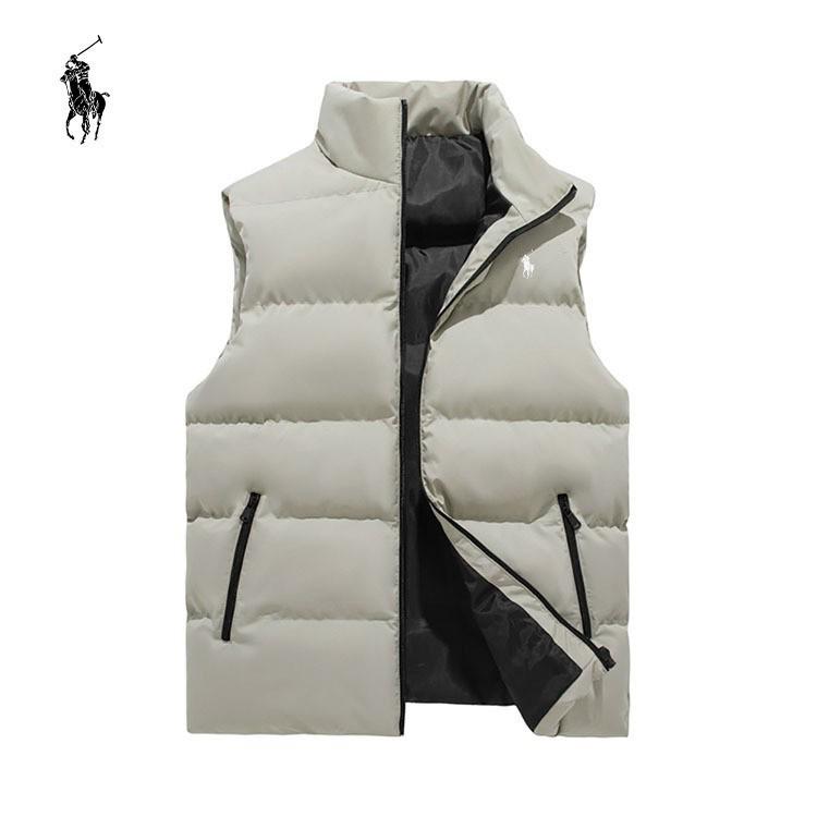 Men's Windproof Stand Collar Cotton Vest - Warm, Velvet-Lined, Casual Hong Kong Style for Autumn/Winter