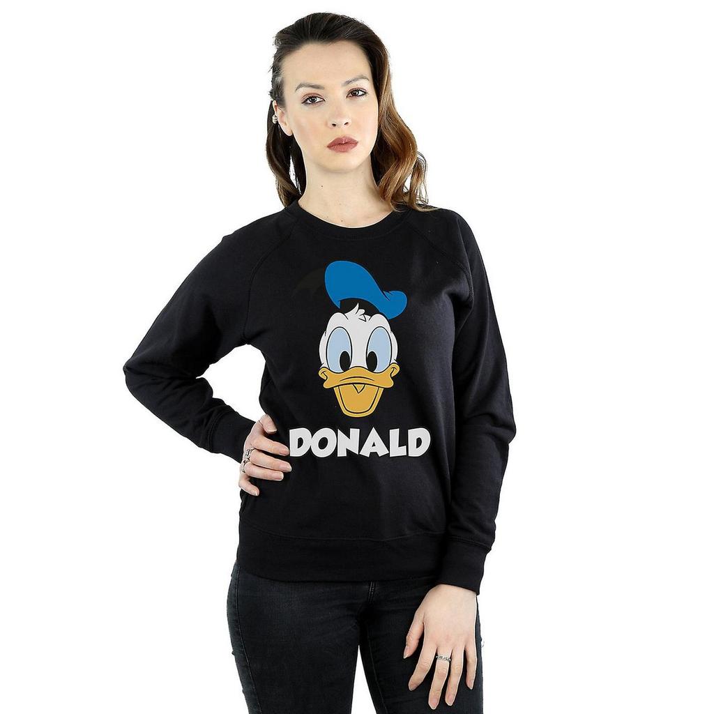 Disney Womens/Ladies Donald Duck Face Cotton Sweatshirt