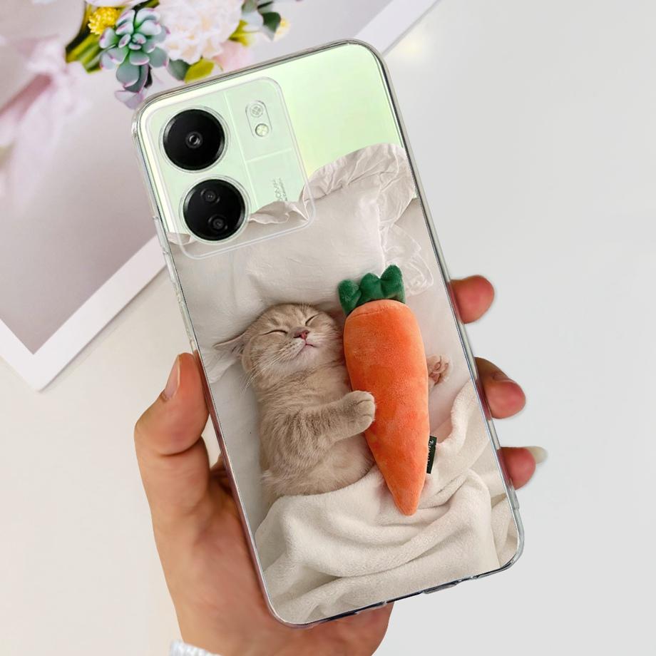 

For Xiaomi Redmi 13C Case Redmi13C 4G 5G Soft TPU Silicone Clear Bumper Coque SM-A145F A156B Fundas Marble Space Man Dragon Etui Redmi 13C 5G