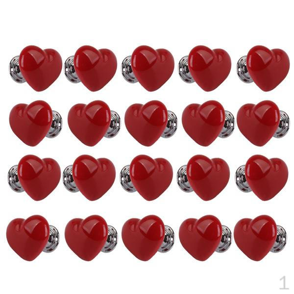 

Heart Ceramic Cabinet Door Cupboard Drawer Handle Pull Knob S красный