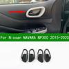 For Nissan Navara NP300 2015- Accessory Glossy Black Carbon Fibre Pattern Car Side Interior Door Bowl Cover Sticker Trim
