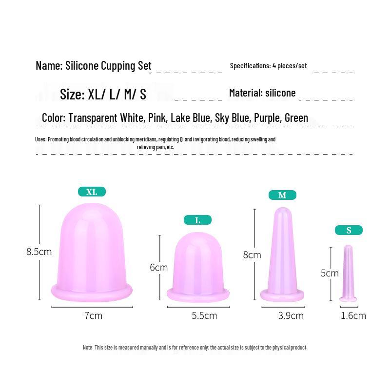 Silicone Cupping Set for Home Use: Moisture-Absorbing Vacuum Massage Cups