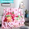 Custom Name Blanket Straw-berry Blanket Bedding Blanket for Travel, Camping, Living Rooms, Offices, Sofas, Fan Christmas gift