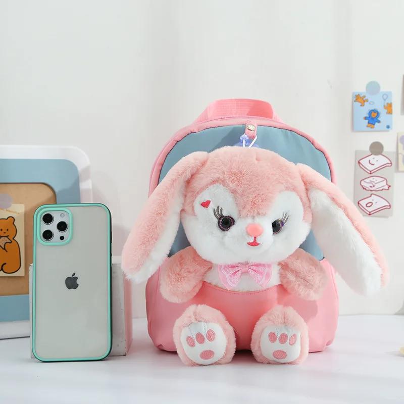Cartoon Kindergarten Backpack New Children's School Bag Cute Plush Rabbit Doll Backpack