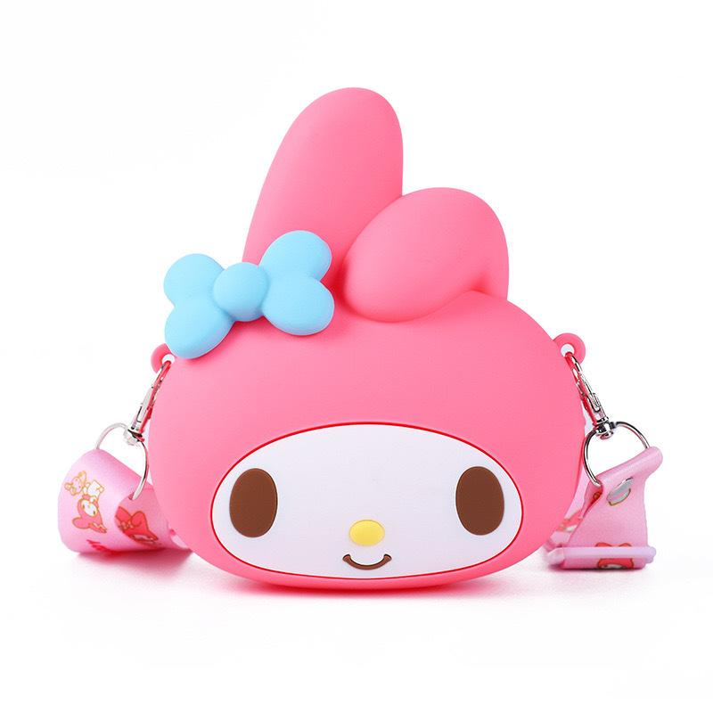 Cute Cartoon Silicone Kids Shoulder Bag Plush Toy Coin Purse Messenger Gift For Children