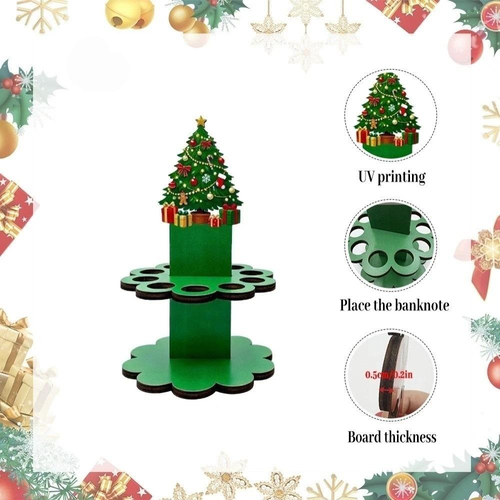 10 Holes Money Dispenser Wooden Xmas Gift Snowman Christmas Cash Holder Festive Occasions