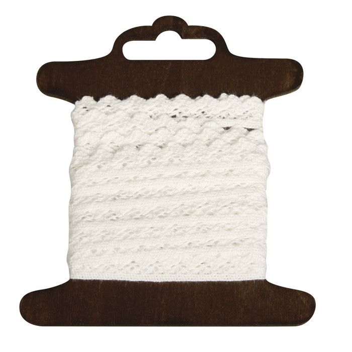 Baumwollborte Jasmina, 8mm, Holzkarte 3m, weiß