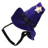 Cat Halloween Wizard Hat with Star Bell Soft Pet Funny Halloween Hat for Role Play Holiday