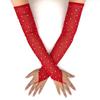 Shiny Rhinestone Mesh Gloves 42cm Glitter Long Gloves Elegance Party Costume  Dancing Prom