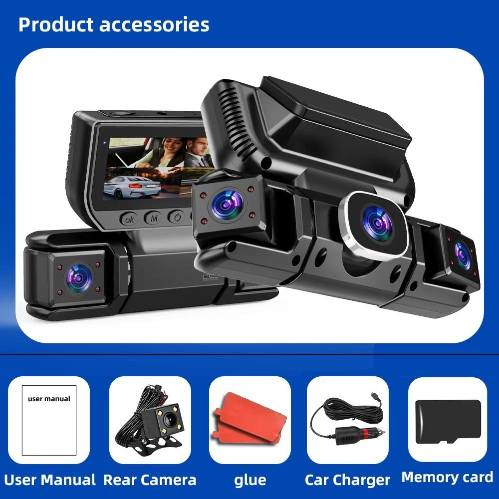 1080P Quad Dashcam mit 4-Kanal-Aufnahme, WiFi, Parkmodus & Smartphone-Synchronisation