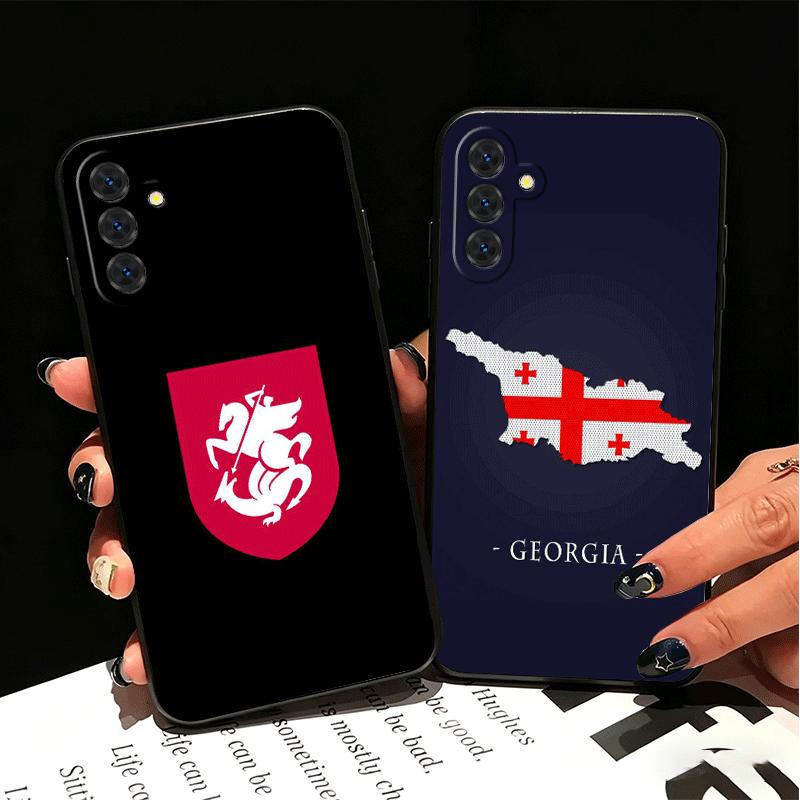 Georgia Passport Flag Soft Phone Case for Samsung A17 A37 A57 A16 A26 A36 A56 A15 A25 A35 A55 A14 A24 A34 A54 A13 A23 A33 A53 A5