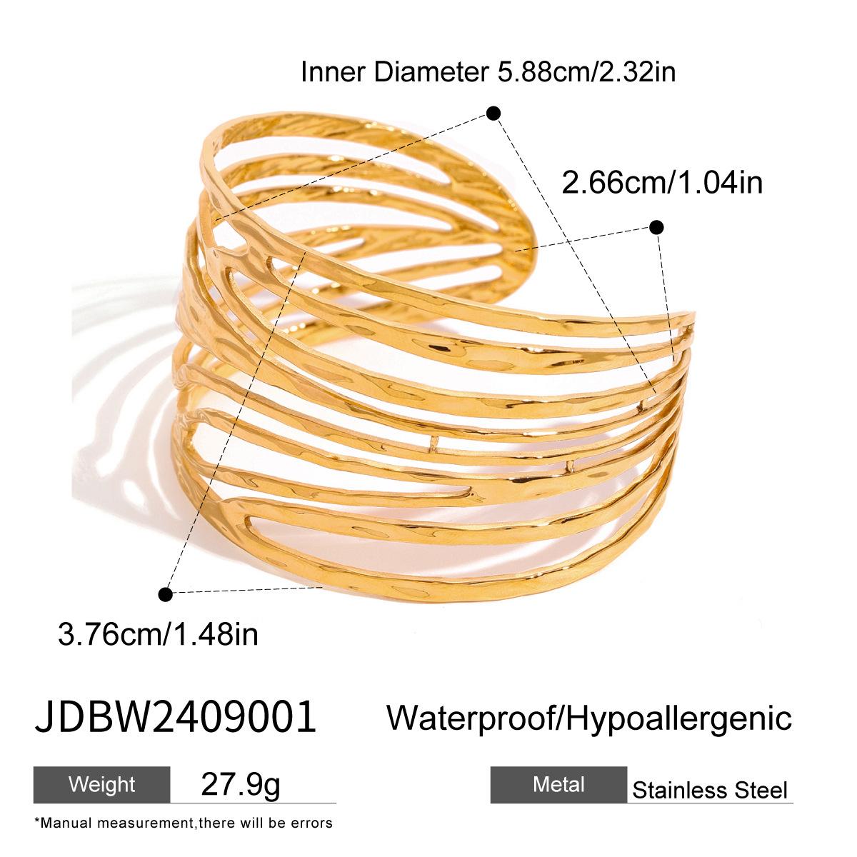 JYL TS Bracelet Bangle Gold Hollow Exaggerated Style Radiates Confidence & Good Fortune JDBW2409001 gamboge