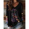 Women's T-Shirts Floral Graphic Animal Cat Tee Fashion Stylish Long Sleeve Tops